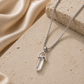 Lumière Crystal Point Pendant Necklace | Silver Coated Unisex | House of HNS