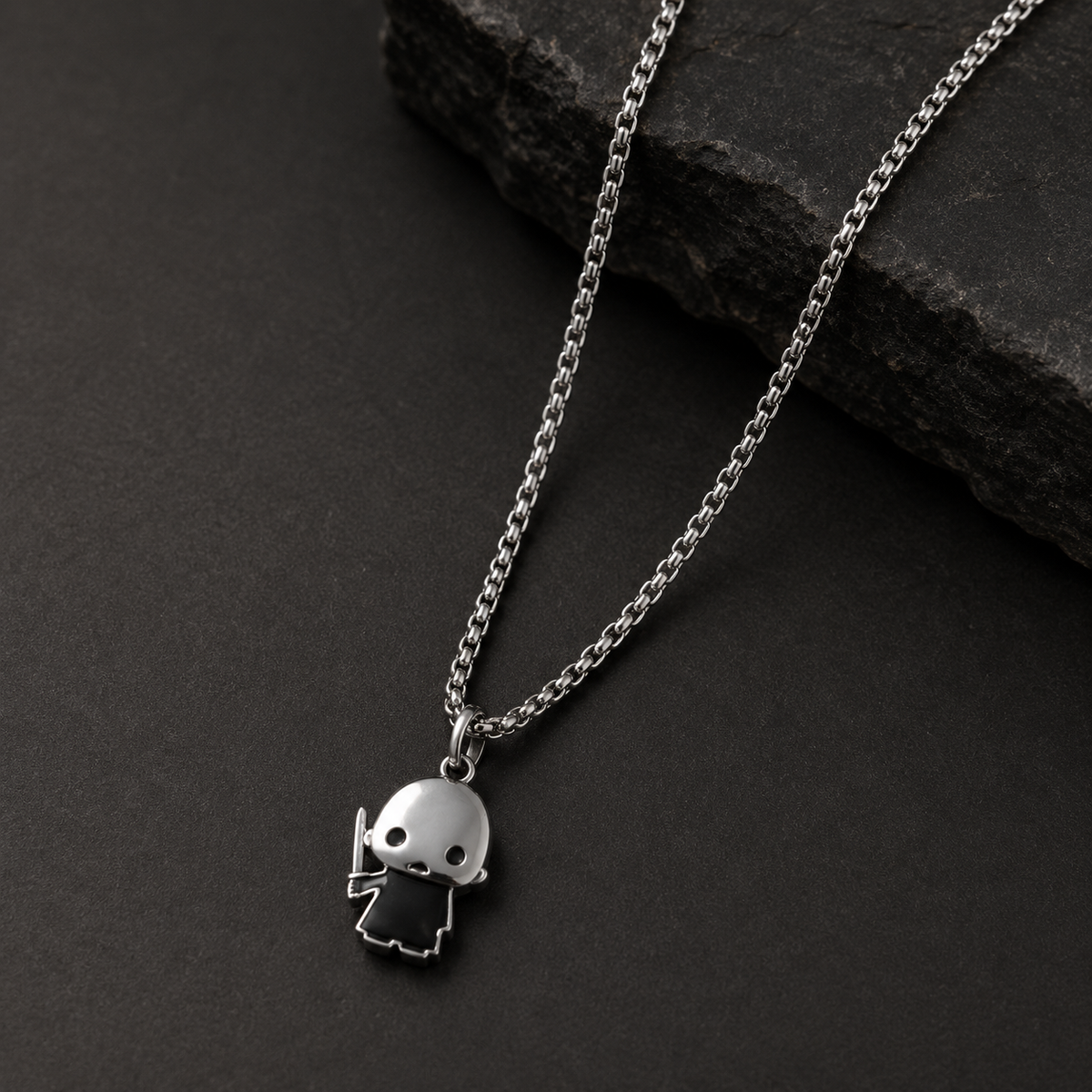 Men’s Warrior Helmet Pendant Necklace | Silver-Tone Statement Jewellery | House of HNS