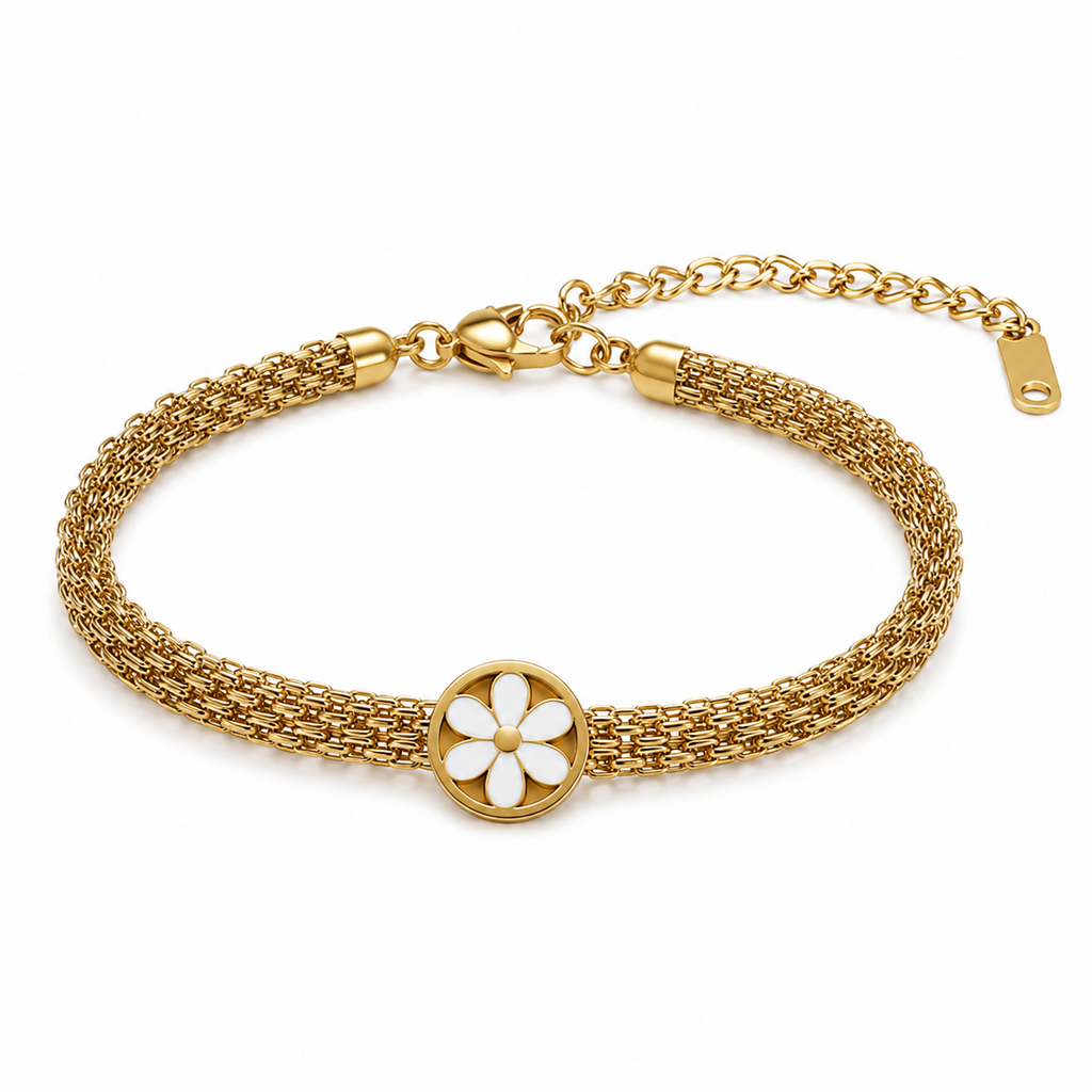 Aurelia Floral Anti-Tarnish Gold Bracelet for Women | House of HNS