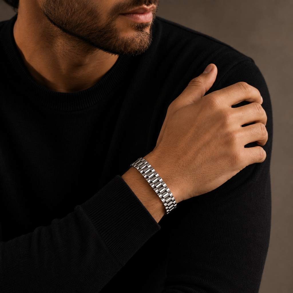 Aveline Silver Bracelet unisex | Anti-Tarnish Office Wear HNS