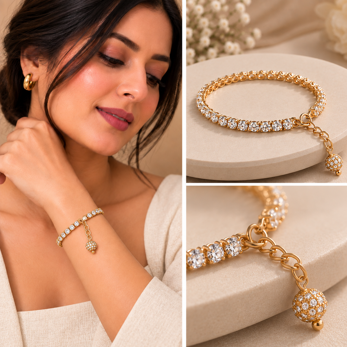 Aurelia Gold Crystal Bracelet for Women