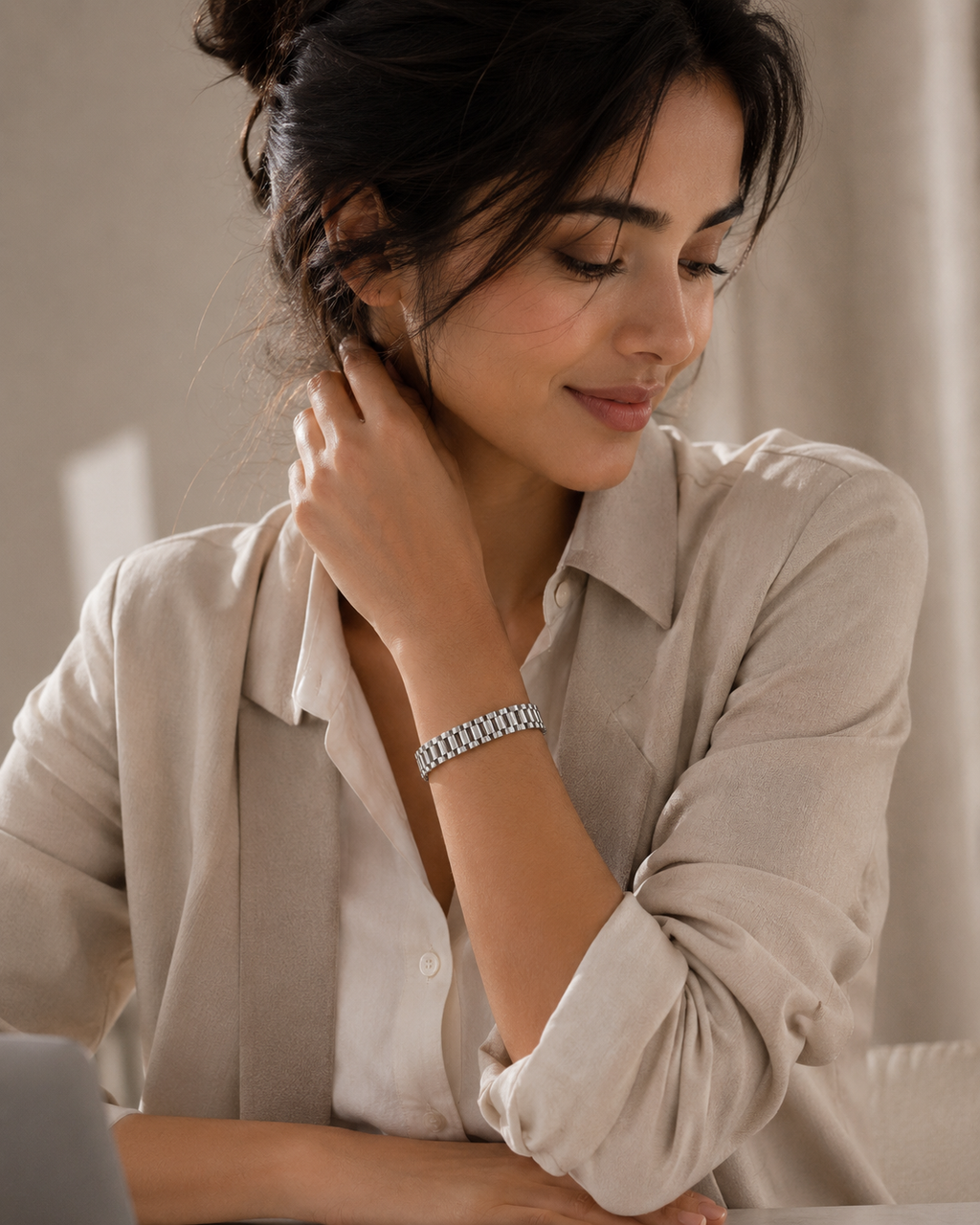 Aveline Silver Bracelet unisex | Anti-Tarnish Office Wear HNS