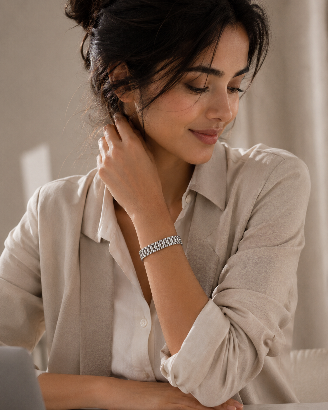 Aveline Silver Bracelet unisex | Anti-Tarnish Office Wear HNS