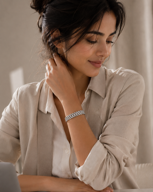 Aveline Silver Bracelet unisex | Anti-Tarnish Office Wear HNS