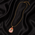 Calevia Bloom Pendant Necklace | Gold Coated Pink & Pearl | House of HNS