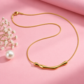 Bamboo Tube Necklace for Women | Minimal Gold Necklace | House of HNS