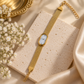 Luna 3D Non-Functional Gold Watch Bracelet | House of HNS