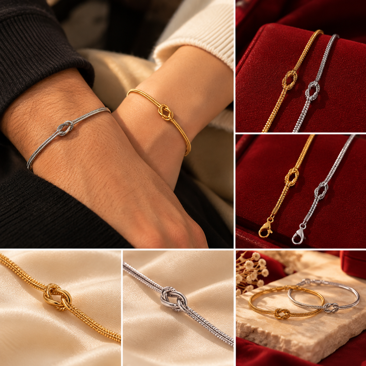 Olavu Couples Knot Bracelet Set for Him & Her