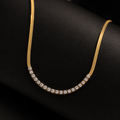 White Crystal Tennis Necklace for Women | Stainless Steel | Waterproof, Hypoallergenic, Tarnish Resistant