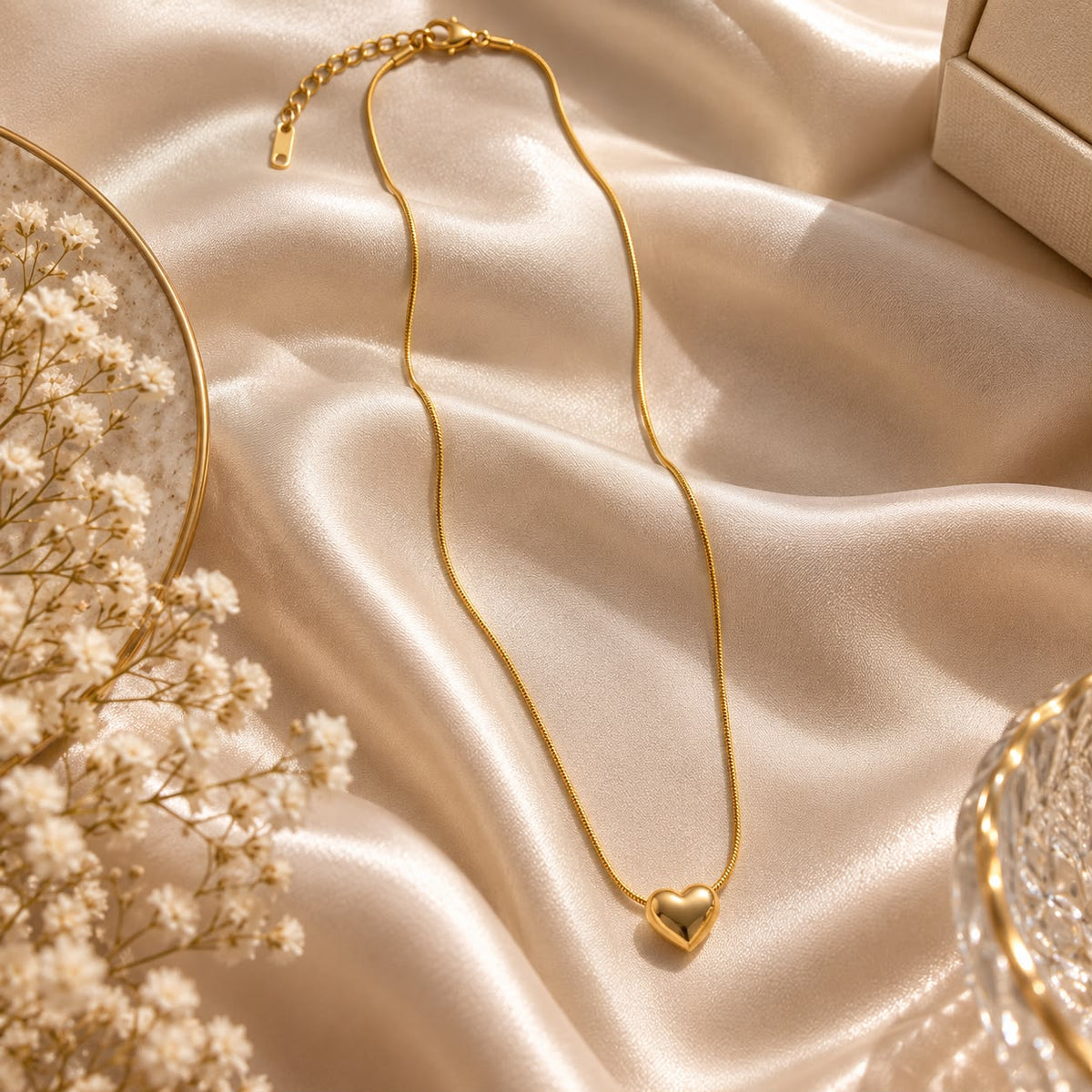 Amora Gold Heart Necklace for Women | Elegant Pendant | House of HNS