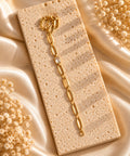 Elara Gold Link Bracelet for Women | Crystal Accent Bracelet | House of HNS