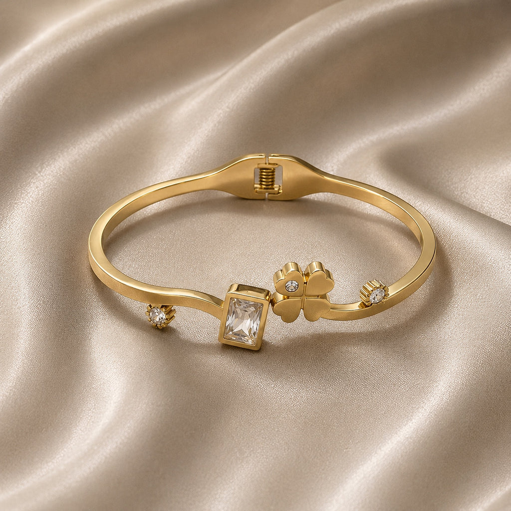 Florielle Gold Bracelet for Women | Anti-Tarnish Floral Stone HNS