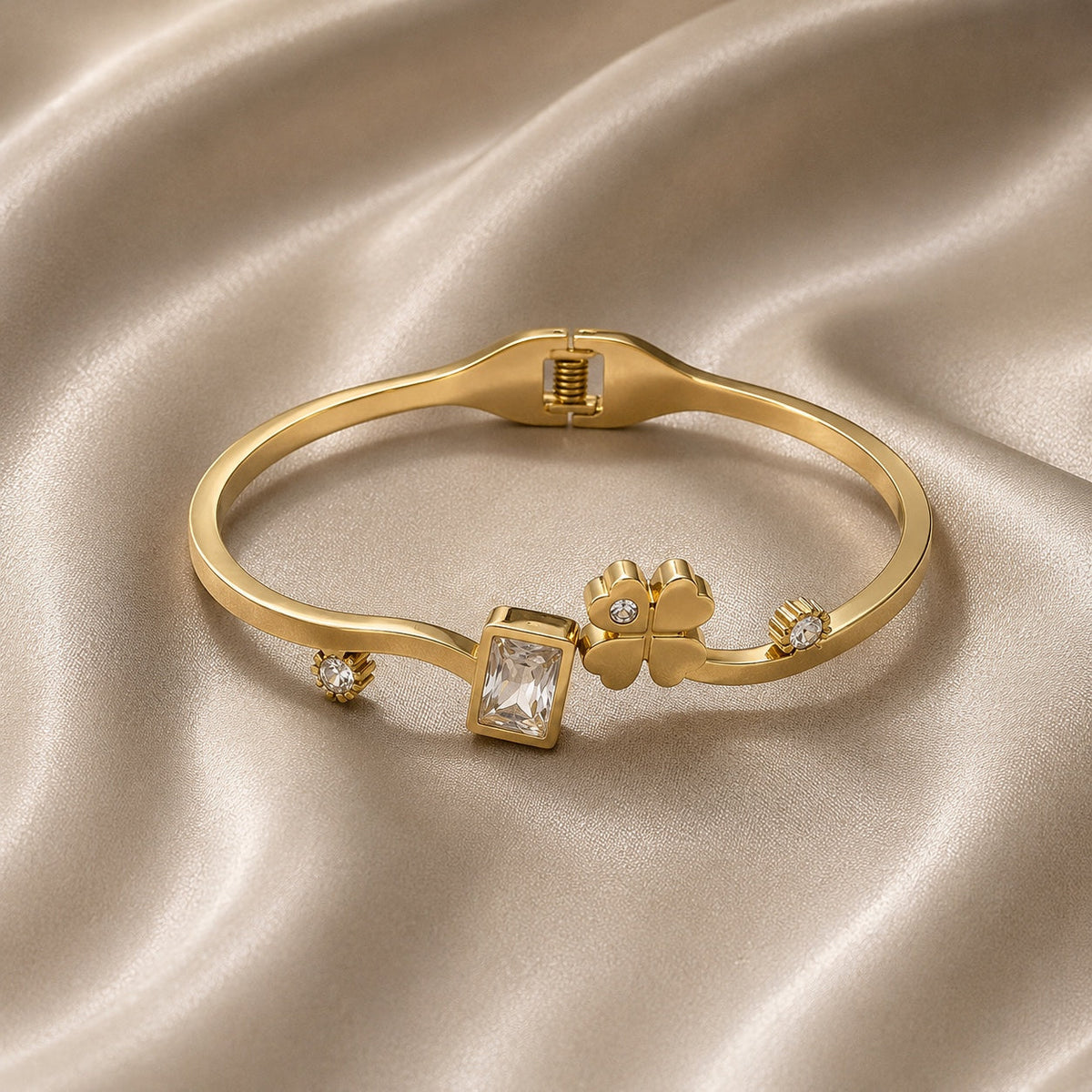 Florielle Gold Bracelet for Women | Anti-Tarnish Floral Stone