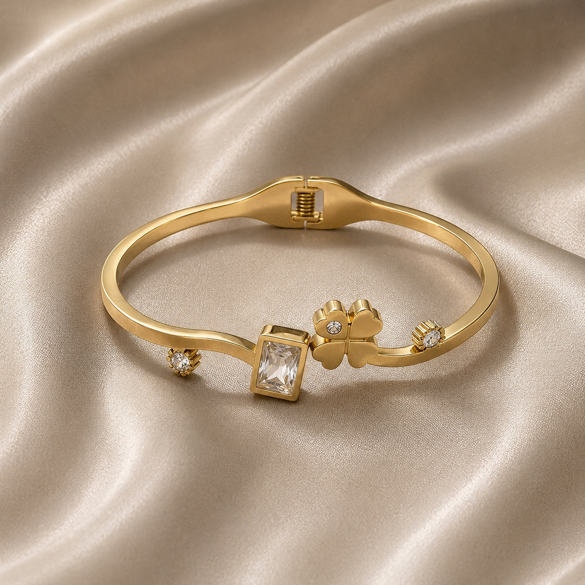 Florielle Gold Bracelet for Women | Anti-Tarnish Floral Stone HNS