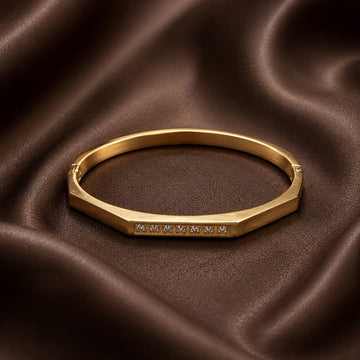 Elara Gold Bracelet for Women | Anti-Tarnish Geometric Bangle
